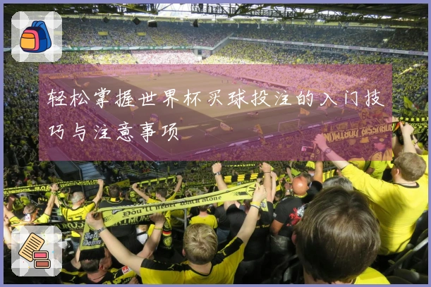 轻松掌握世界杯买球投注的入门技巧与注意事项